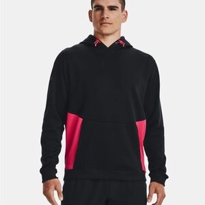 Under Armour Storm Fleece Pullover Hoodie Jacket Men's Small Black/Pink